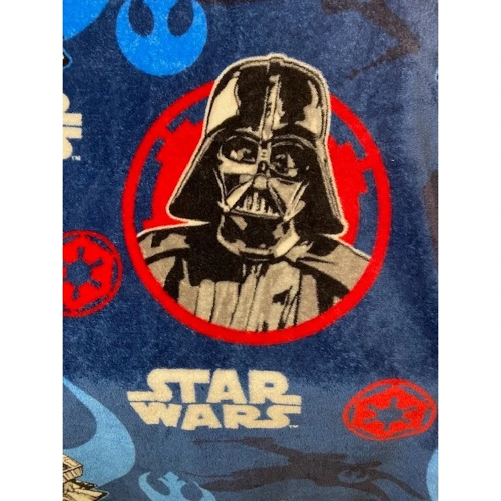 Star Wars Fleece Throw Blanket Darth Vader R2-D2 Navy Blue Plush Soft 50